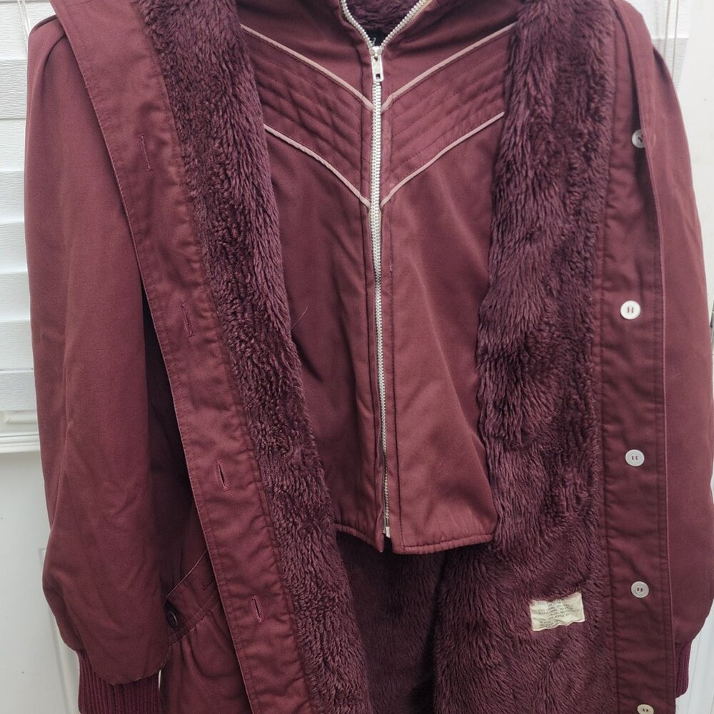Women's Mod Maid Maroon Coat Jacket S